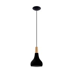 Foto van Eglo sabinar hanglamp - e27 - ø 18 cm - zwart/bruin