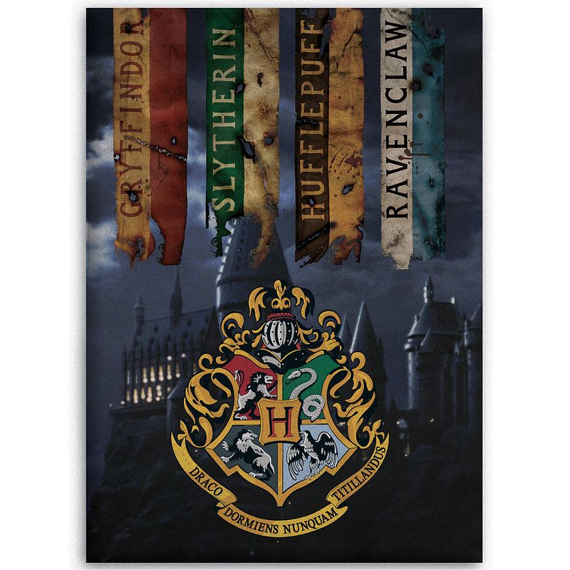 Foto van Harry potter fleece deken zweinstein - 100 x 140 cm - multi