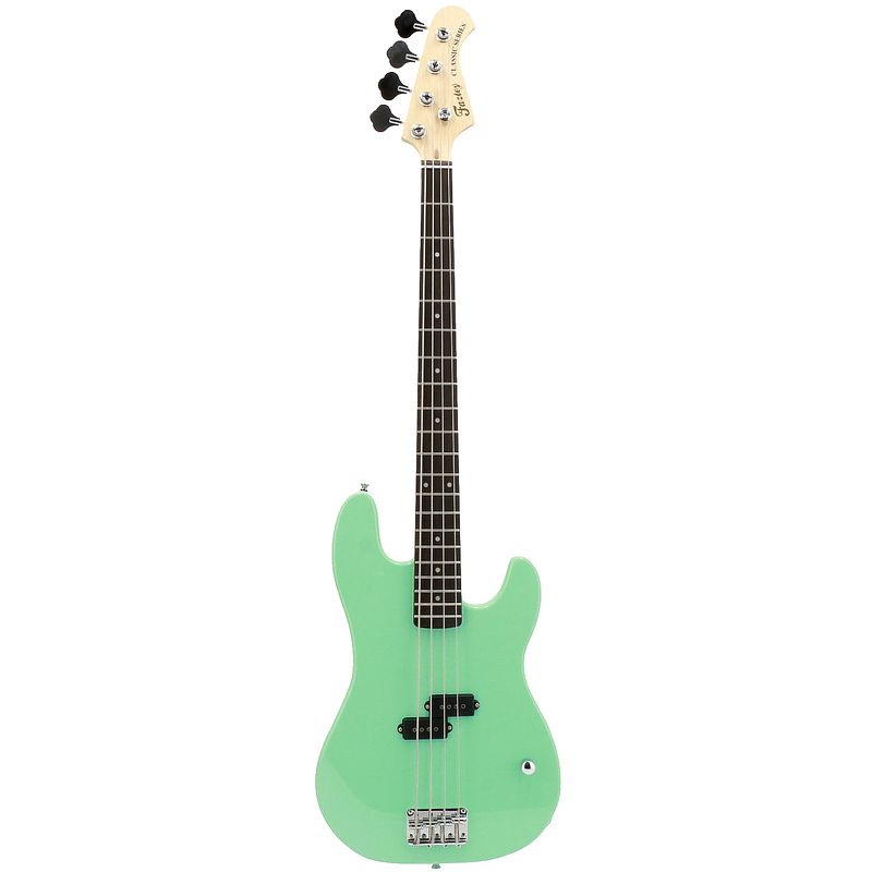 Foto van Fazley hot rod bass fmh182sg surf green elektrische basgitaar