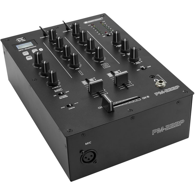 Foto van Omnitronic pm-222p 2-kanaals dj-mixer met mediaspeler