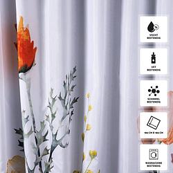 Foto van Rx goods gekleurde natuur bloemen douchegordijn - 180x180cm - incl. 12 ringen - waterafstotend - polyester