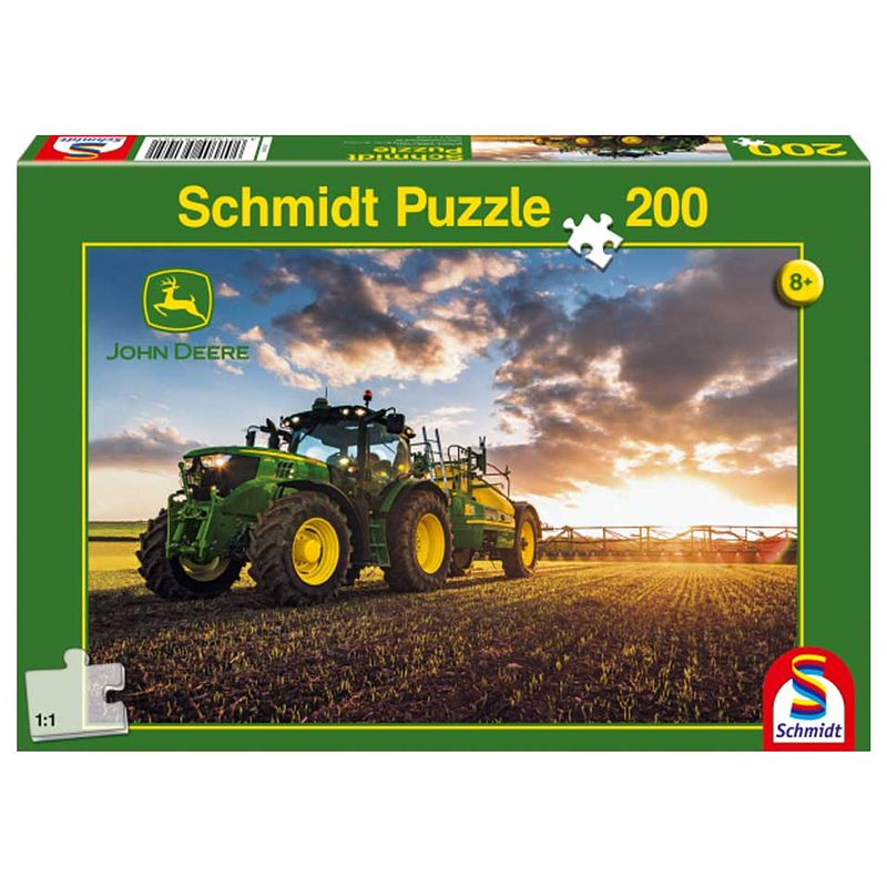 Foto van Schmidt puzzel john deere tractor 6150 r with slurry tanker - 200 stukjes