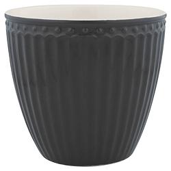 Foto van Greengate beker (latte cup) alice donkergrijs 300 ml - ø 10 cm