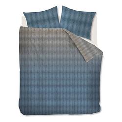 Foto van Beddinghouse calton dekbedovertrek - 100% katoen-satijn - lits-jumeaux (240x200/220 cm + 2 slopen) - blue grey
