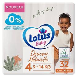 Foto van Lotus baby natural softness luiers maat 4-9 tot 14 kg - de verpakking van 38