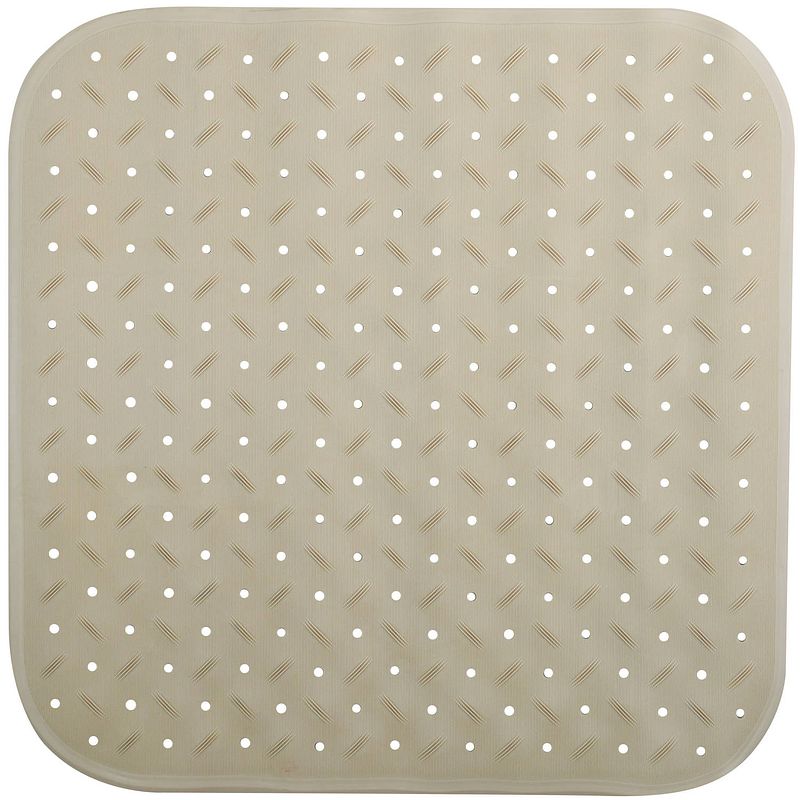 Foto van Msv douche/bad anti-slip mat badkamer - rubber - beige - 54 x 54 cm - badmatjes