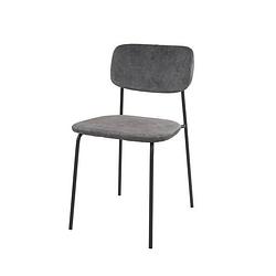 Foto van Hoyz collection - stoel open rug ronde buis 4 stuks - grijs velours