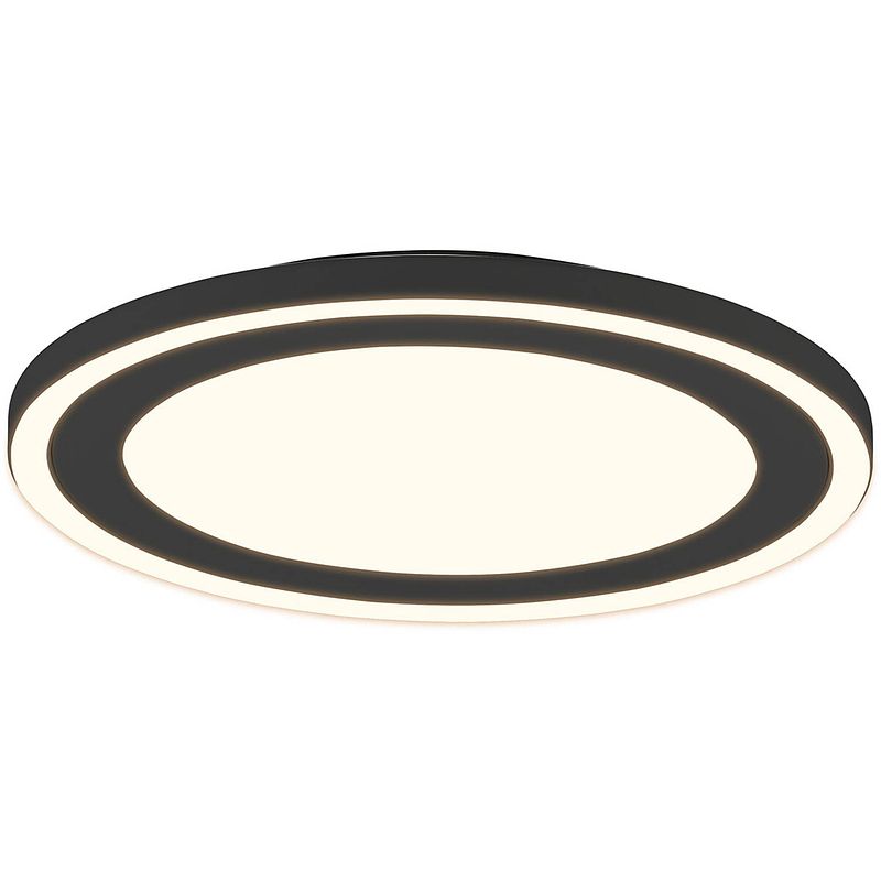 Foto van Led plafondlamp - plafondverlichting - trion coman - 24.5w - warm wit 3000k - rond - mat zwart - kunststof