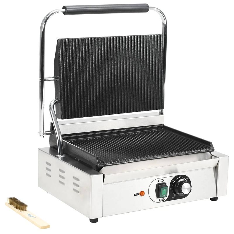 Foto van Vidaxl panini grill gegroefd 2200 w 44x41x19 cm