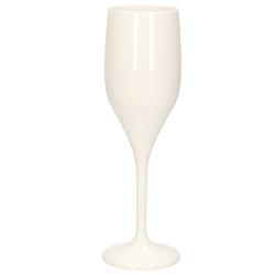 Foto van Champagne/prosecco flutes glazen wit 150 ml van onbreekbaar kunststof - champagneglazen