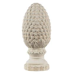 Foto van Clayre & eef decoratie beeld dennenappel ø 13*31 cm beige steen decoratief figuur decoratieve accessoires