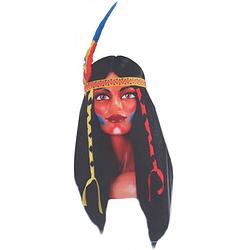 Foto van Rubie's pruik indiaan halflang dames zwart one size