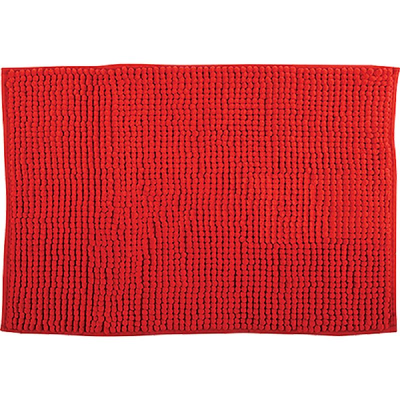 Foto van Msv badkamerkleed/badmat tapijtje voor op de vloer - rood - 50 x 80 cm - microvezel - badmatjes