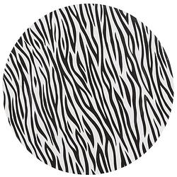 Foto van 1x ronde kaarsenborden/onderborden zebraprint 33 cm - kaarsenplateaus