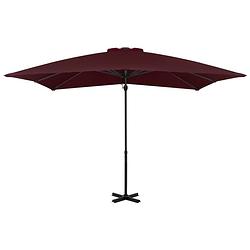 Foto van The living store parasol xl - bordeauxrood - 250 x 250 x 230 cm - uv-beschermend en aluminium