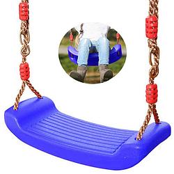 Foto van Tuinschommel voor kinderen / kinderschommel met touwen max 100kg blauw 44cm x 17cm