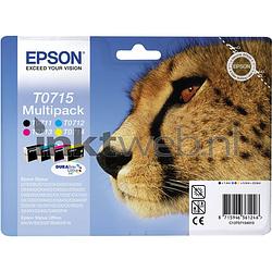 Foto van Epson t0715 multipack zwart en kleur cartridge