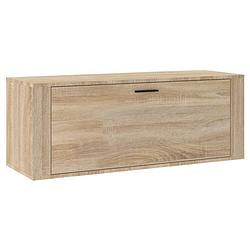 Foto van The living store wand schoenenkast - sonoma eiken - 100 x 35 x 38 cm