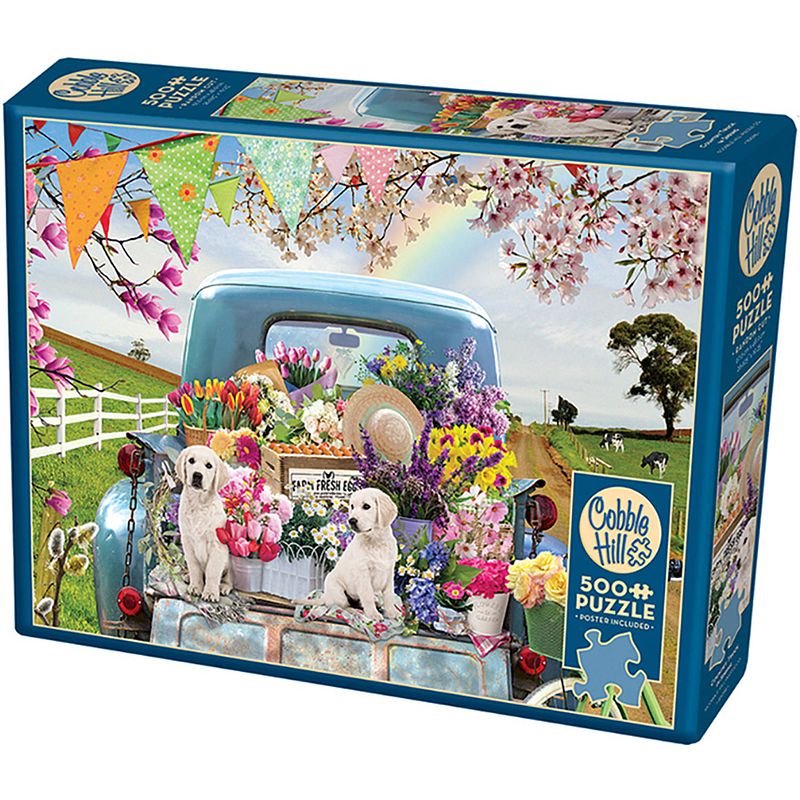 Foto van Cobble hill puzzle 500 pieces - country truck in spring