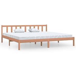 Foto van The living store houten bedframe - massief grenenhout - 180 x 200 cm - honingbruin