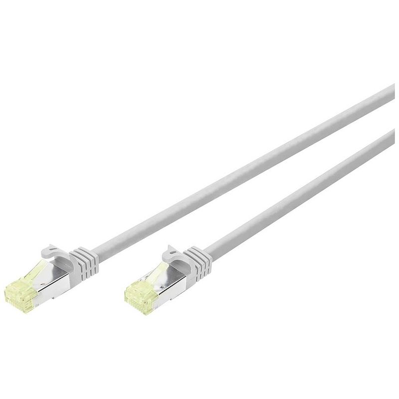 Foto van Digitus dk-1644-a-010cl rj45 netwerkkabel, patchkabel cat 6a s/ftp 1.00 m grijs afgeschermd, halogeenvrij, afgeschermd (dubbel) 1 stuk(s)