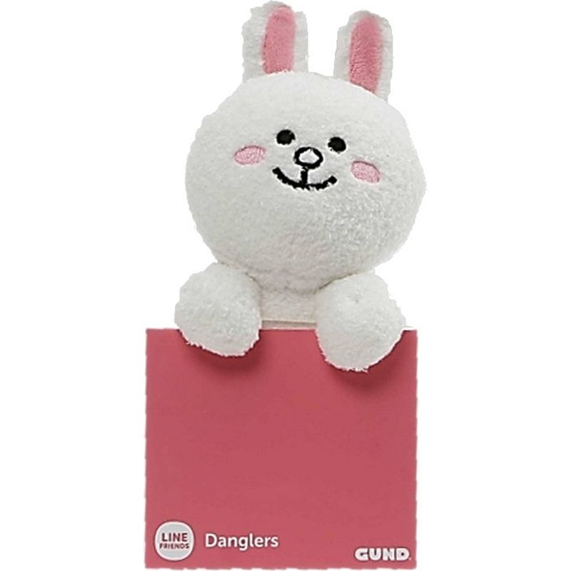 Foto van Line friends knuffelkonijn cony hangend 12 x 17 cm pluche wit