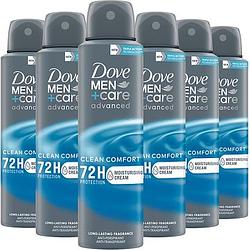 Foto van Dove men+care advanced antitranspirant deodorant spray clean comfort 6 x 150ml bij jumbo