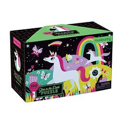 Foto van Mudpuppy puzzel glow in dark - eenhoorns - 100 stukjes