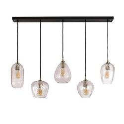 Foto van Giga meubel - hanglamp diamond grain mix 5-lichts glas