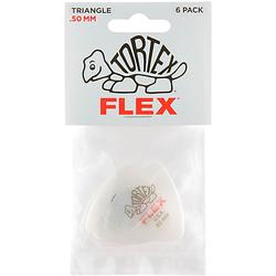 Foto van Dunlop tortex flex triangle plectrums 0.50 mm (6 stuks)