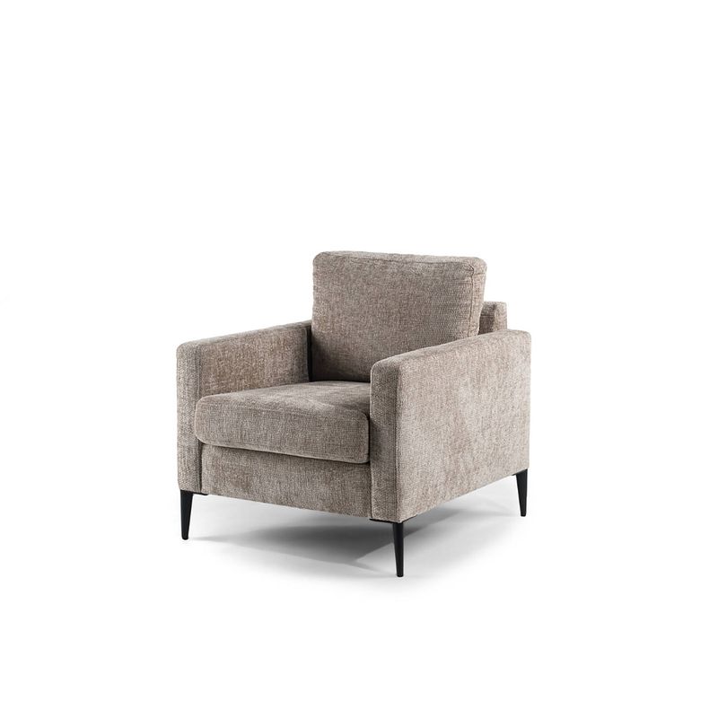 Foto van Fauteuil flora champagne stof