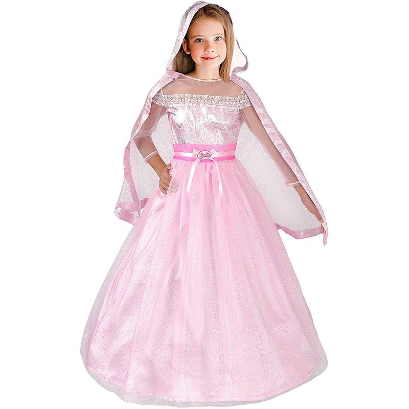 Foto van Barbie verkleedjurk meisjes polyester roze 5-7 jaar