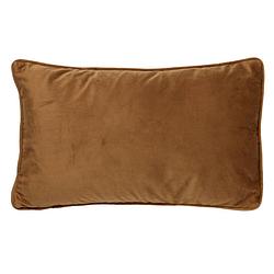 Foto van Dutch decor finn - sierkussen velvet tobacco brown 30x50 cm - bruin - bruin