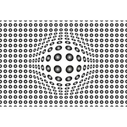Foto van Wizard+genius dots black and white vlies fotobehang 384x260cm 8-banen