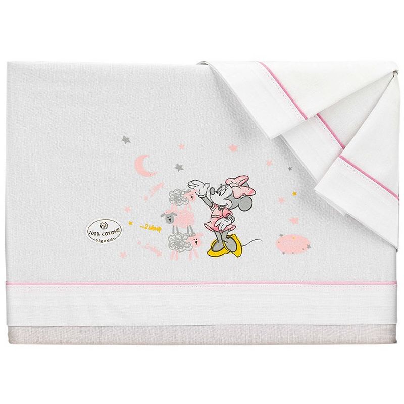 Foto van Disney beddengoed minnie mouse 60 x 120 cm katoen wit/roze