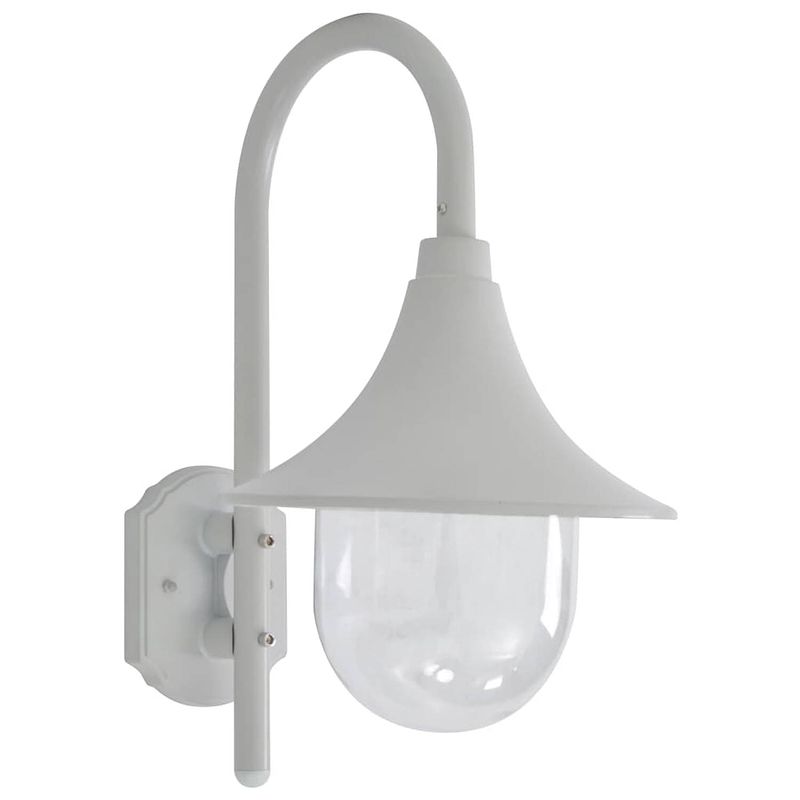 Foto van Vidaxl tuin wandlamp e27 42 cm aluminium wit