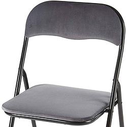 Foto van Klapstoel met zithoogte van 43 cm vouwstoel velvet zitvlak en rug bekleed - tafelstoel oker - stoel - tafelstoel- velvet