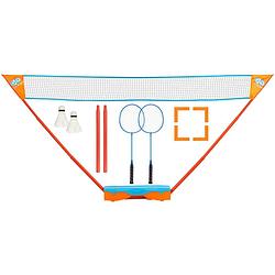 Foto van Get & go instant badmintonspeelset blauw en oranje