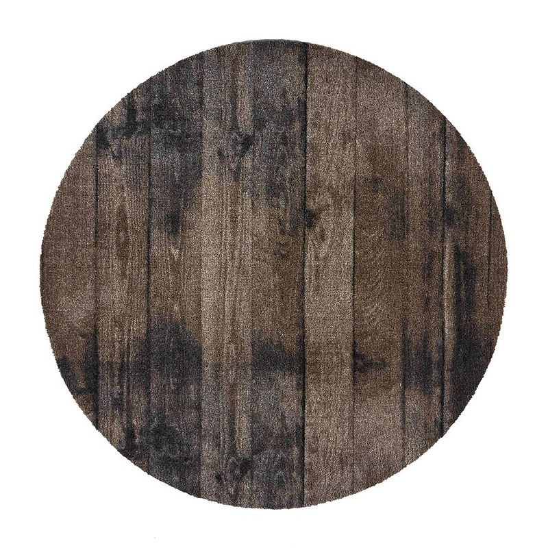 Foto van Md entree - vloerkleed - universal - wood brown - 100 cm ø