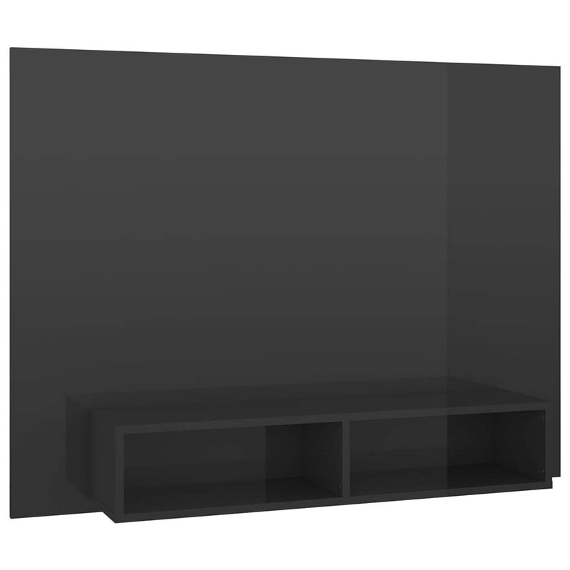 Foto van The living store tv-wandmeubel - hifi-kast - hoogglans grijs - 120 x 23.5 x 90 cm - montage vereist