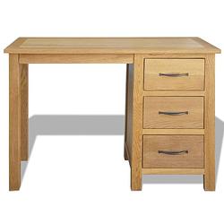 Foto van The living store bureau eikenhout massief 106x40x75 cm - 3 lades