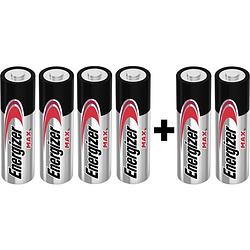 Foto van Energizer max 4+2 aa batterij (penlite) alkaline 1.5 v 6 stuk(s)