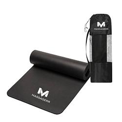 Foto van Massagerr® yoga mat - antislip - waterafstotend - extra dik - duurzaam - incl. luxe draagtas & draagriem - fitnessmat