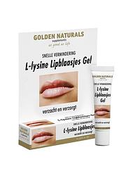 Foto van Golden naturals l-lysine lipblaasjes gel