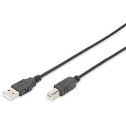 Foto van Digitus usb-kabel usb 2.0 usb-a stekker, usb-b stekker 1.80 m zwart rond, afgeschermd (dubbel) db-300102-018-s