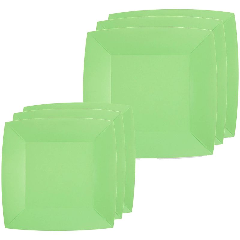 Foto van Feest/verjaardag bordjes set - 20x stuks - mint groen - 18 cm en 23 cm - feestbordjes