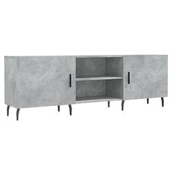 Foto van The living store tv-meubel betongrijs 150x30x50cm - stevig hout/ijzer