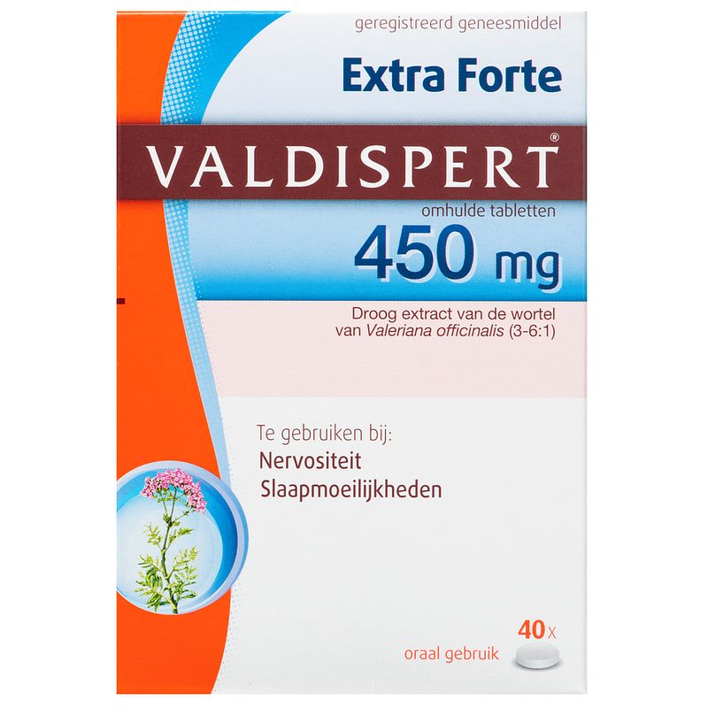 Foto van Valdispert extra forte tabletten 450 mg, 40 stuks bij jumbo