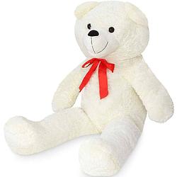 Foto van Teddybeer, wit, 130cm, knuffelbeer, valentijn