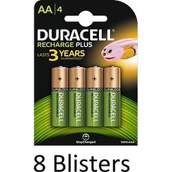 Foto van 32 stuks (8 blisters a 4 st) duracell aa oplaadbare batterijen